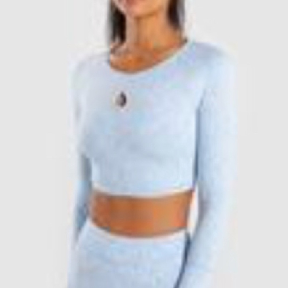 Gymshark Fleur Texture Long Sleeve Crop Top
